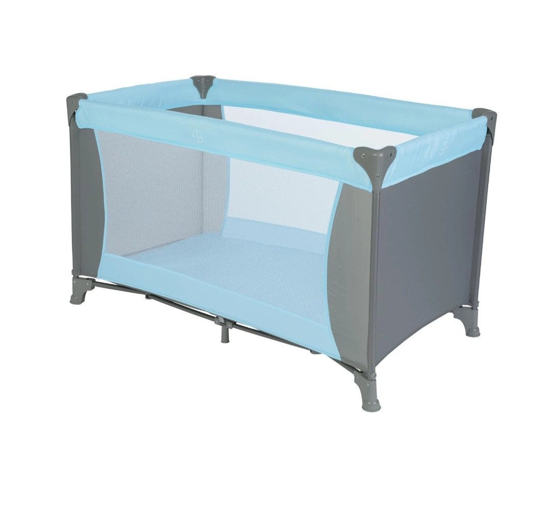 Campingbedje, logeerbed, lupilu, campingbed, reiswieg, mintgroen grijs,