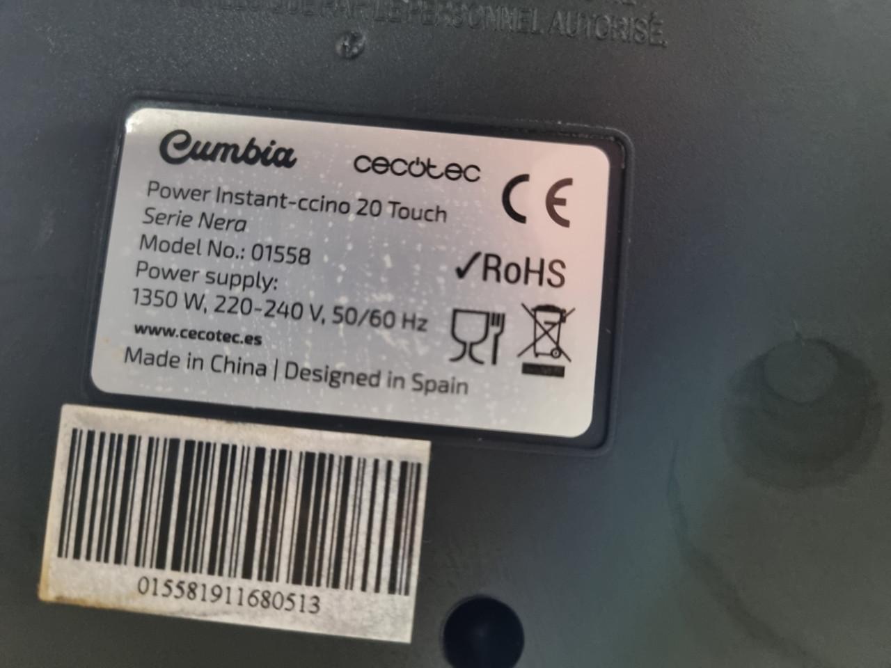 Cecotec Power Instant-ccino 20 Touch Vrijstaand Combinatie koffiemachine