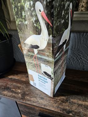 Mooie nieuwe vintage sierlijke ooievaar tuinvogel van metaal