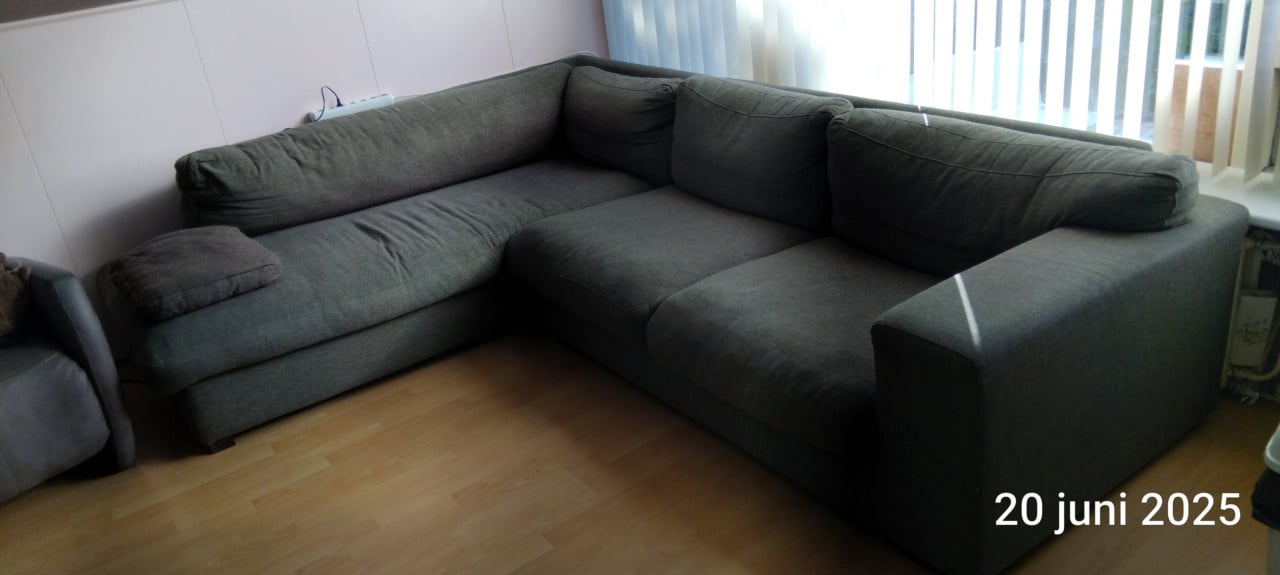 Donker grijs hoekbank