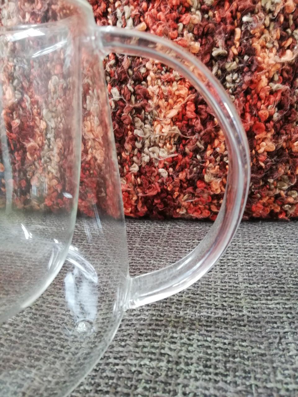 Theepot, dubbelwandig, van glas