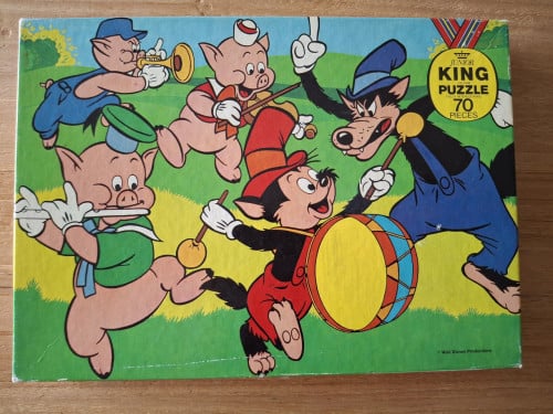 Vintage Puzzel: 3 Biggetjes