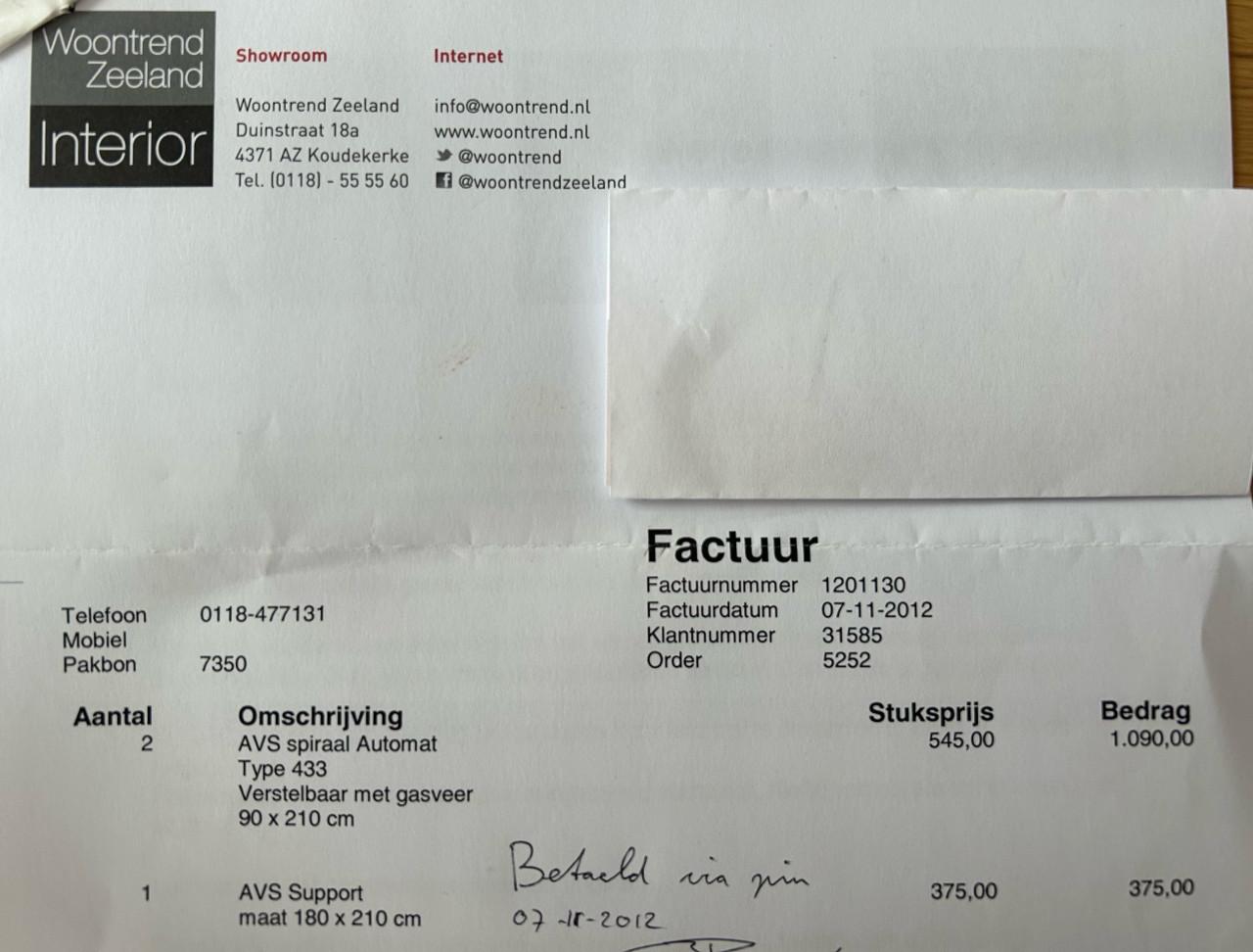 Auping spiraalbodem (met poten), 180 x 210