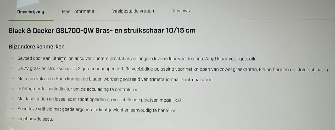 Gras en Struikschaar op accu