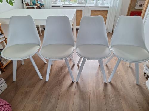 4x eetkamerstoel wit