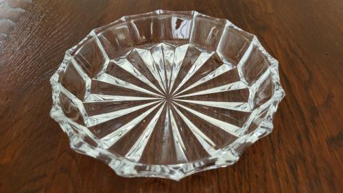 Kristallen schaaltje / onderzetter dia 12,5 cm