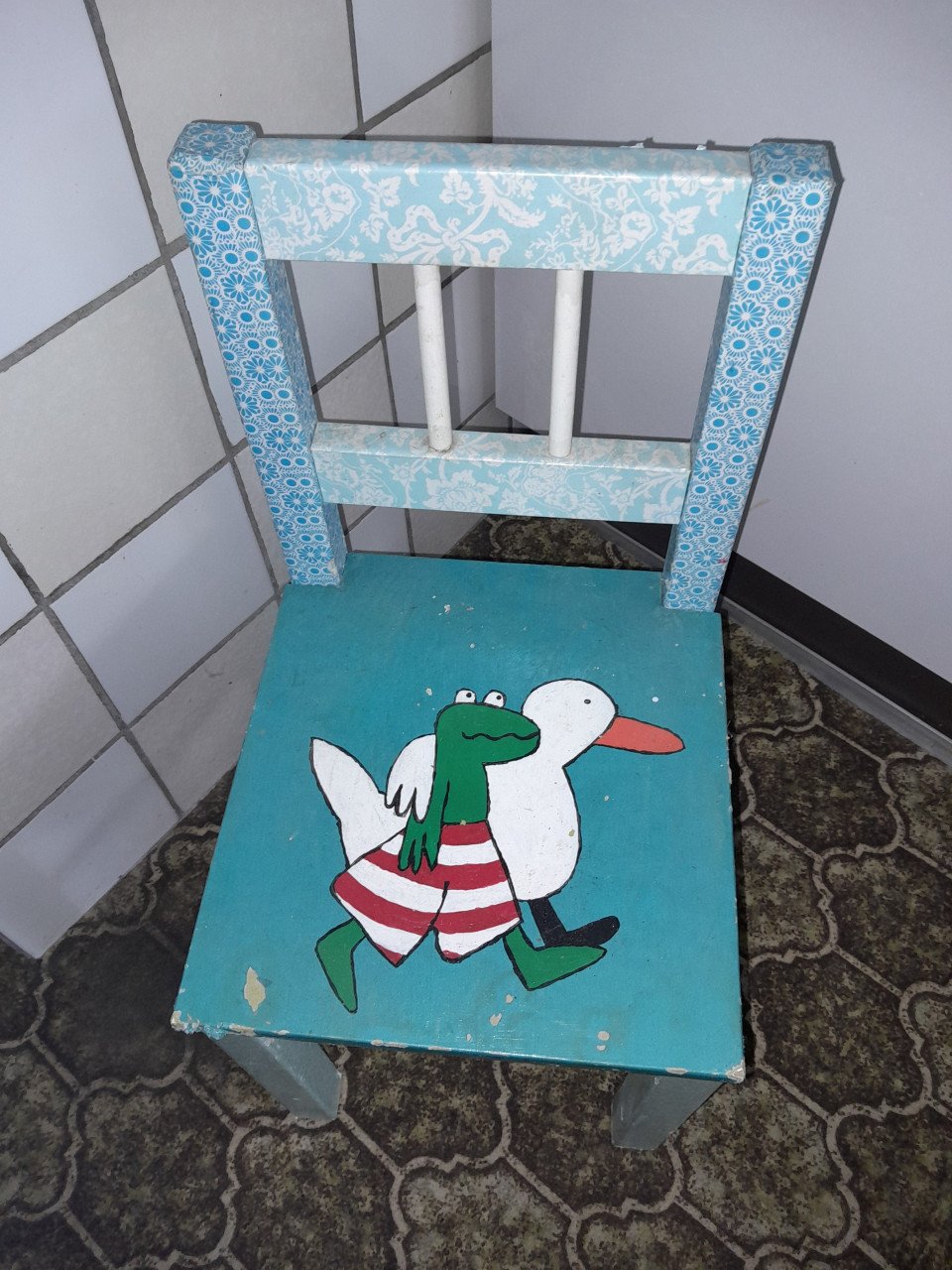Bambino houten kinderstoel wit + klein stoeltje