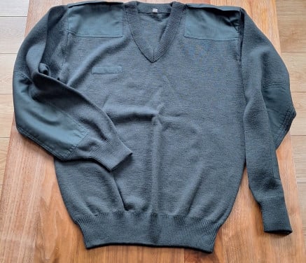 100% Wollen Heren trui, groen Maat M jagerskleding, militaire kleding