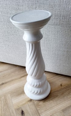 Vintage brocante witte planten zuil van keramiek