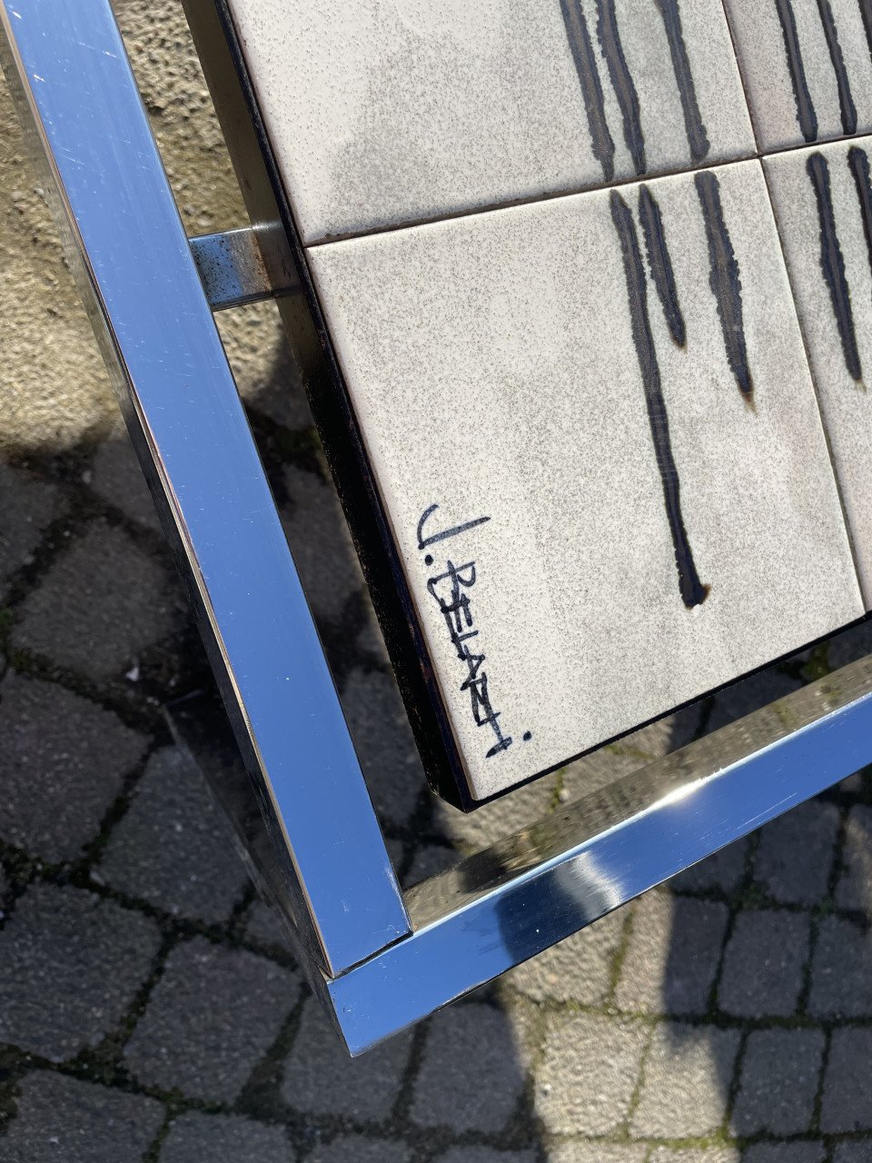 Antiek vintage design tafel gesigneerd
