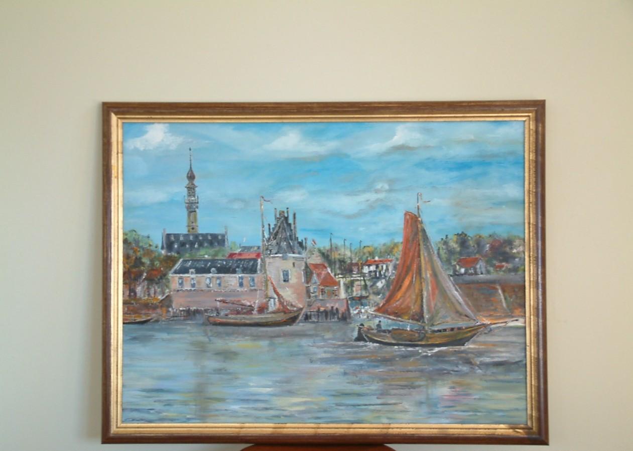 Oude visserij op de zeil