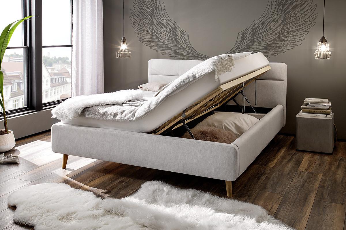 Tweepersoons modern bed Claudia met 2 bodems en opbergruimte