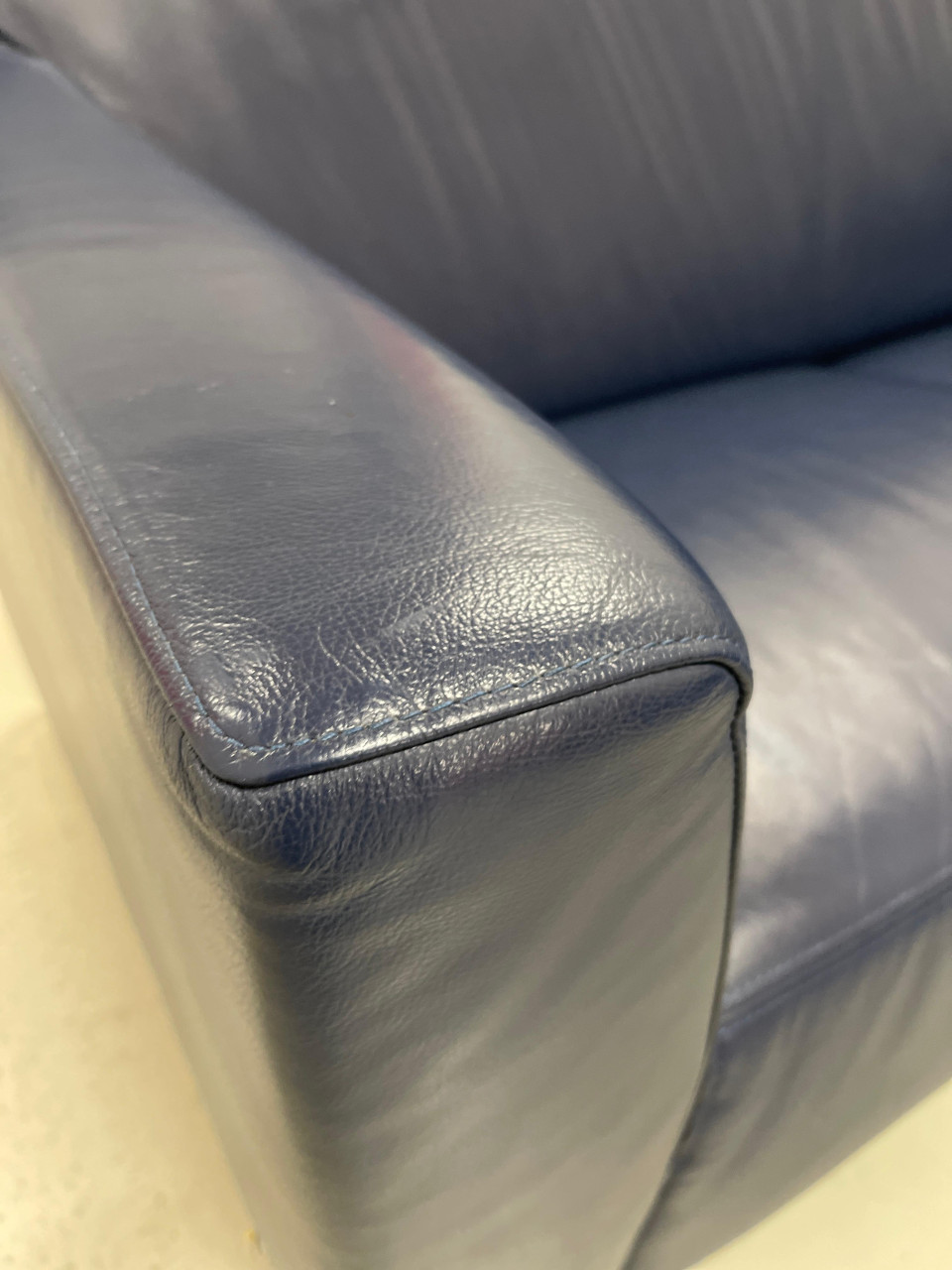 GRATIS LEVERING HEEL NL Montel Blauw Echt Leer U-Bankstel