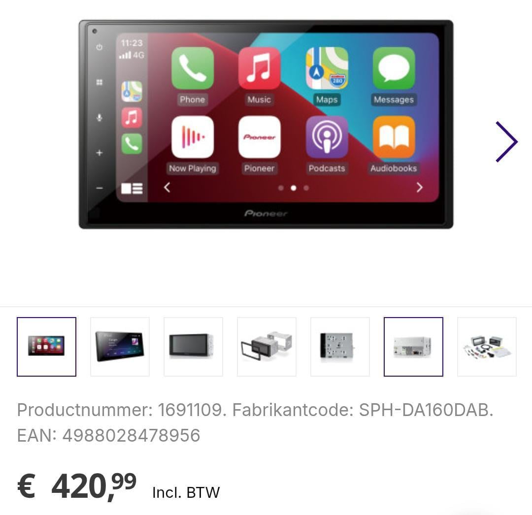 Radio pinoneer scherm