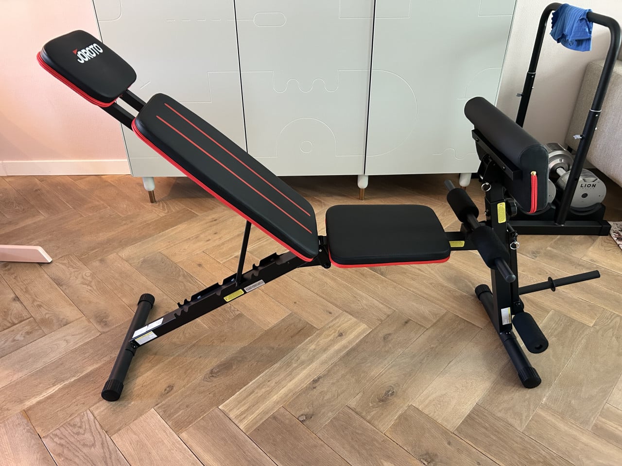 Opvouwbaar en verstelbare fitness bank