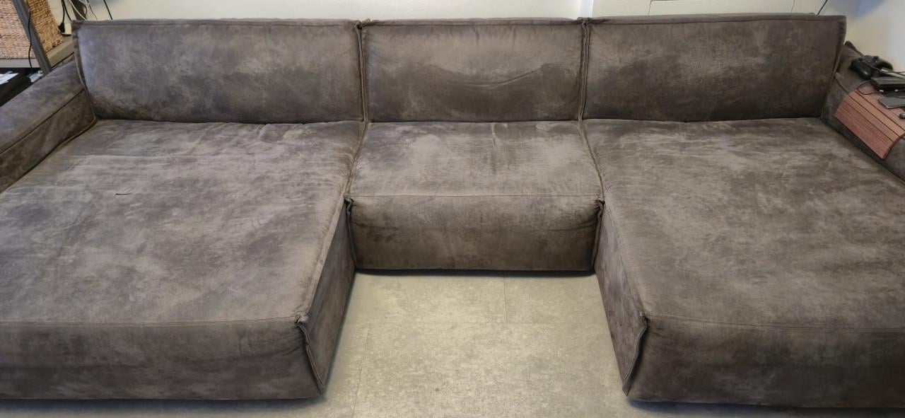 Suède leren loungebank