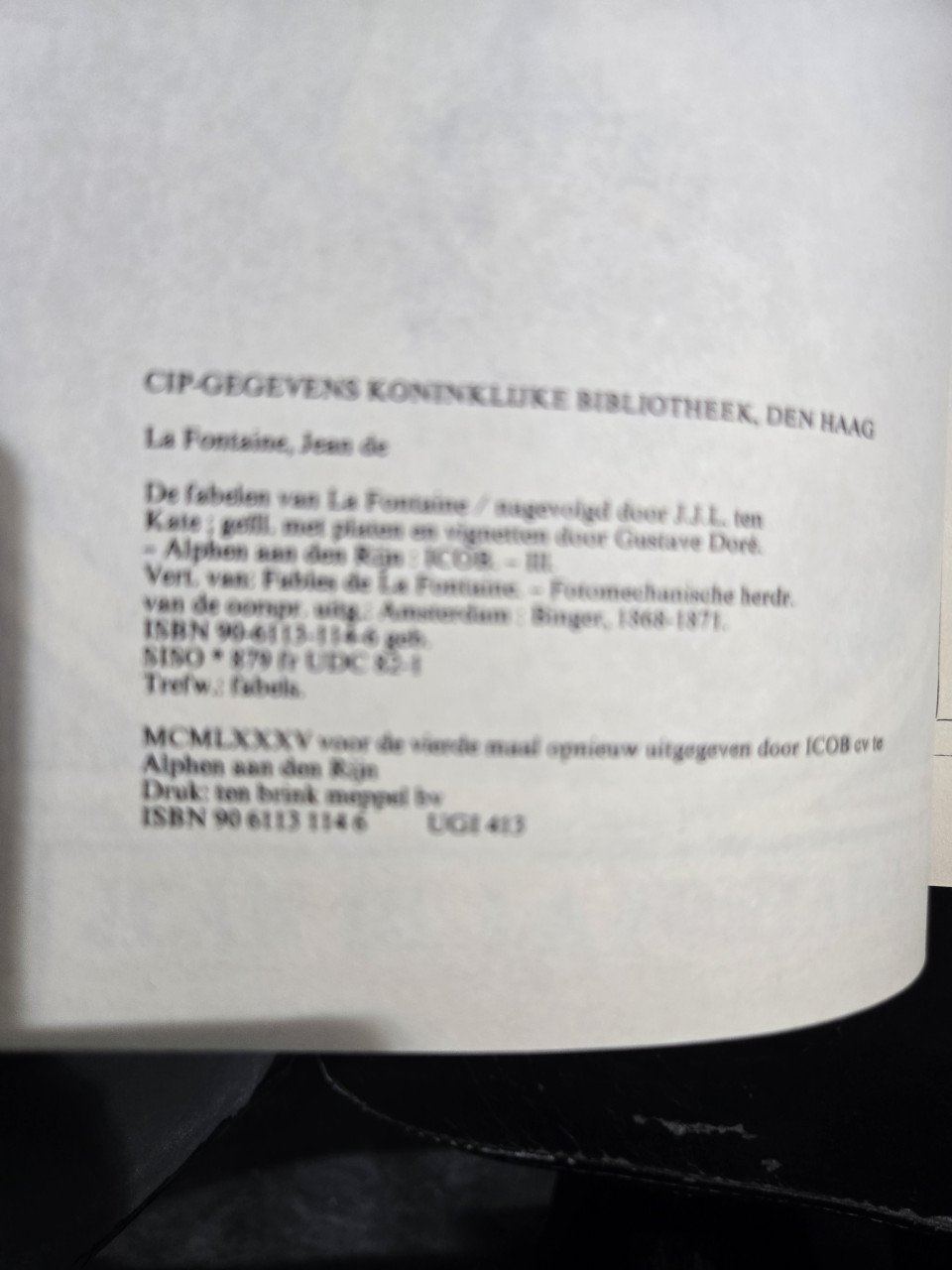 Boek "De Fabelen van La Fontaine, complete editie 1985