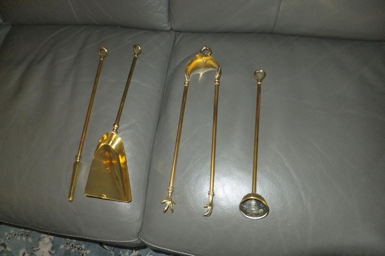 Koper set voor aan de openhaard of kachel