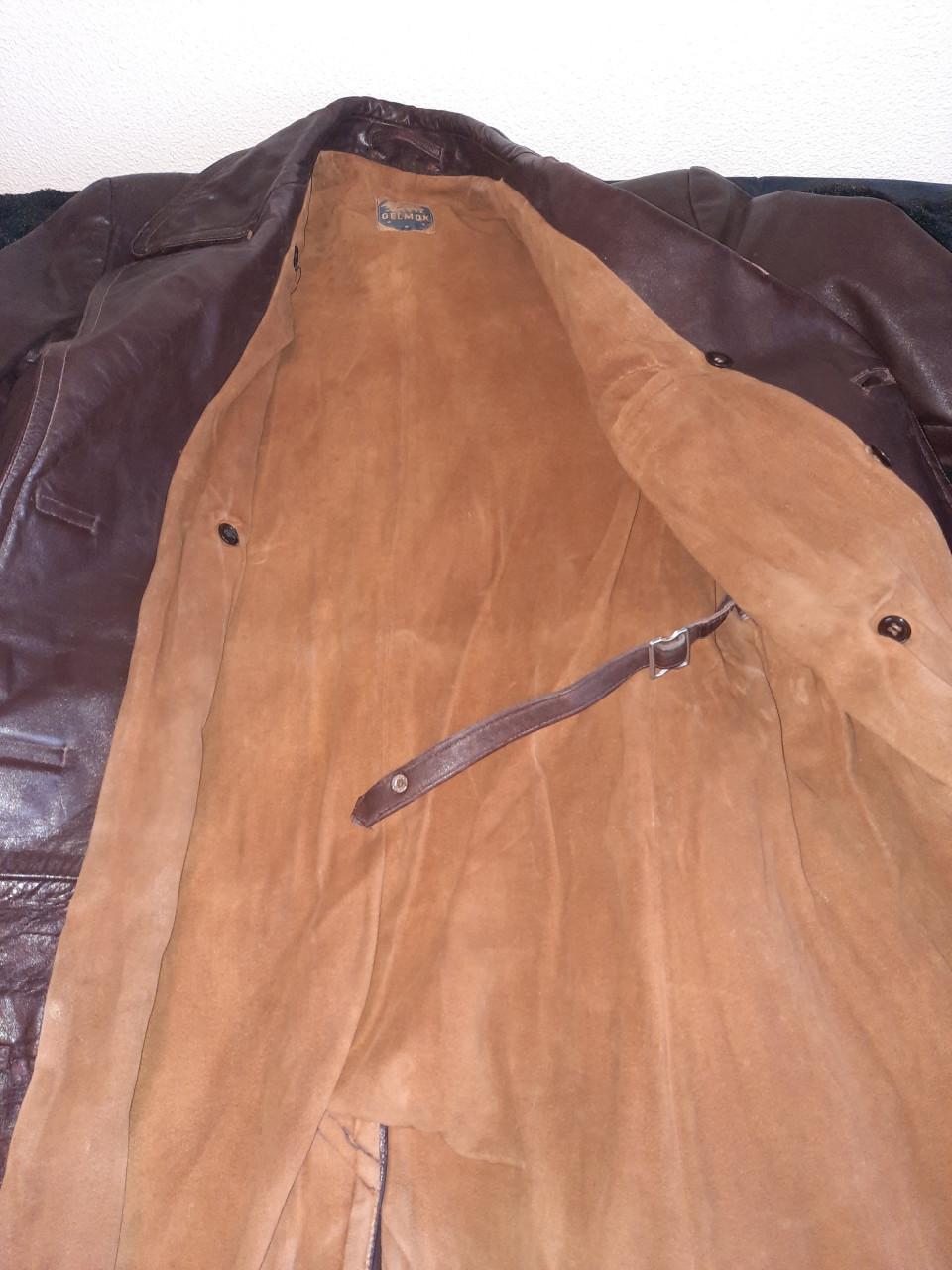 Vintage lange lederen motorjas - Gelmok