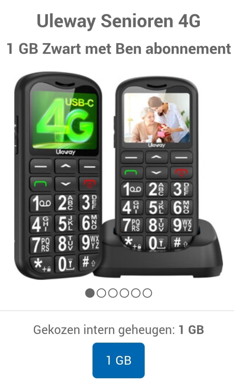 Nieuwe senioren telefoon Uleway 4g