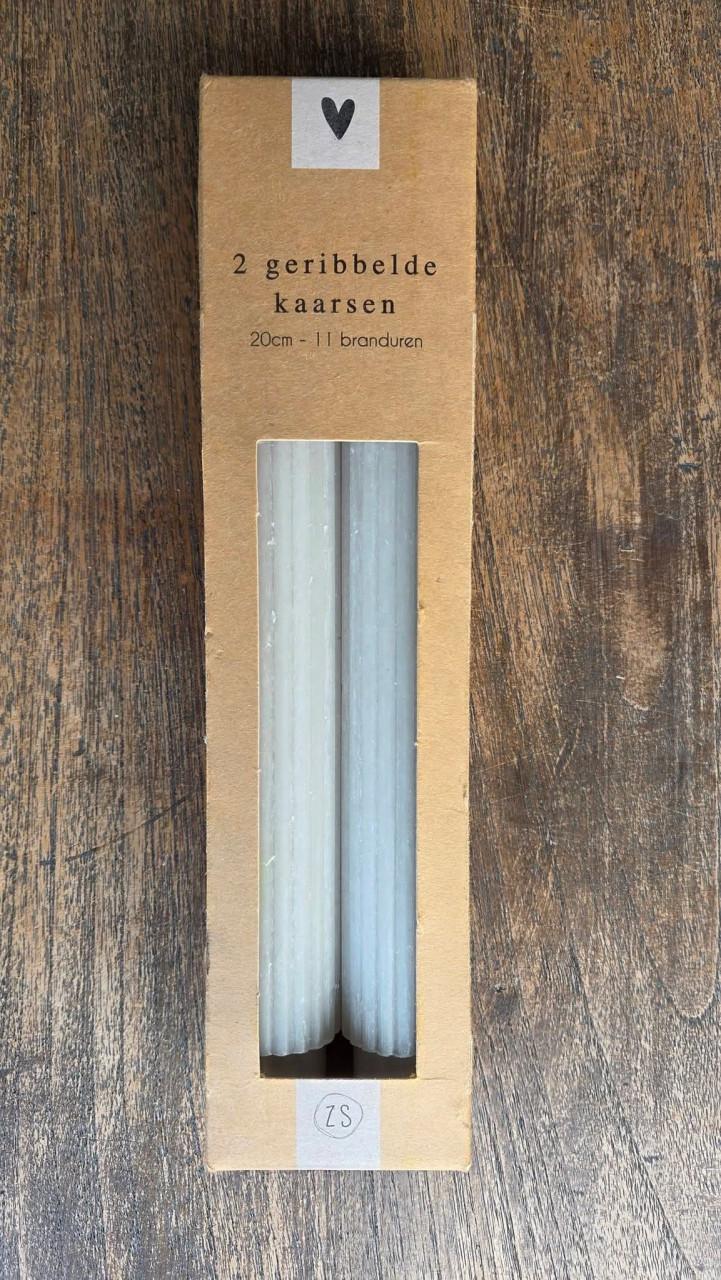 ♥️Set van 2 geribbelde kaarsen van Zusss.