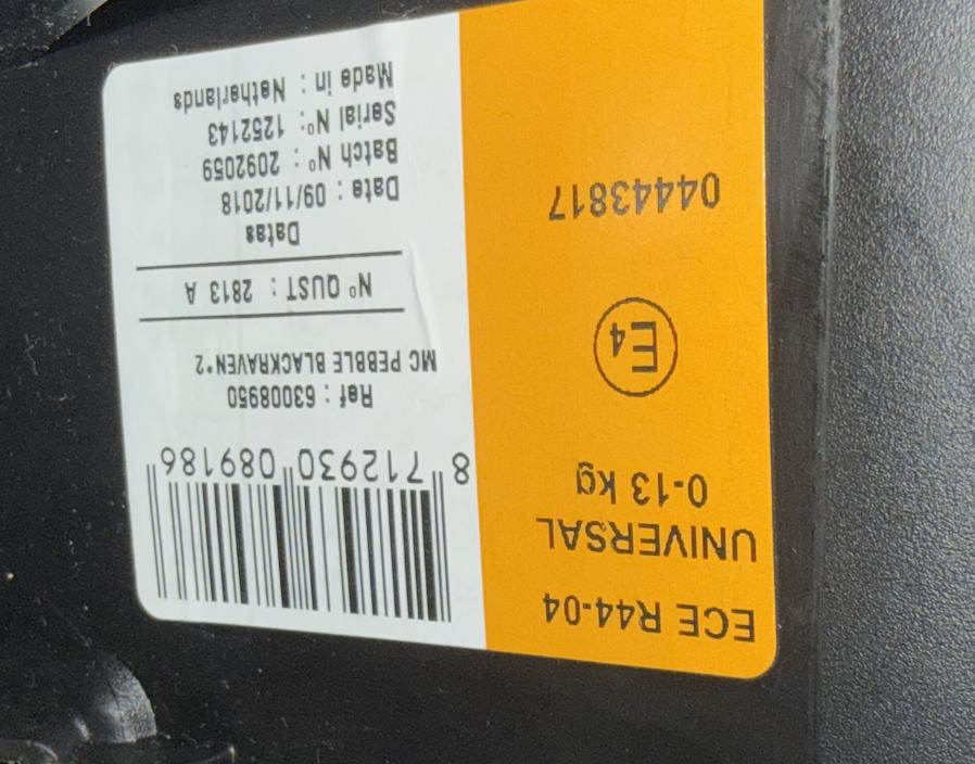 Kinder auto stoel met iso fix