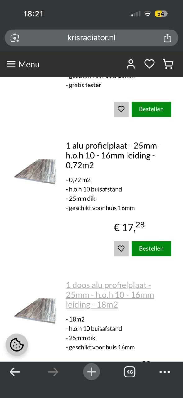 Isolatieplaat vloerverwarming