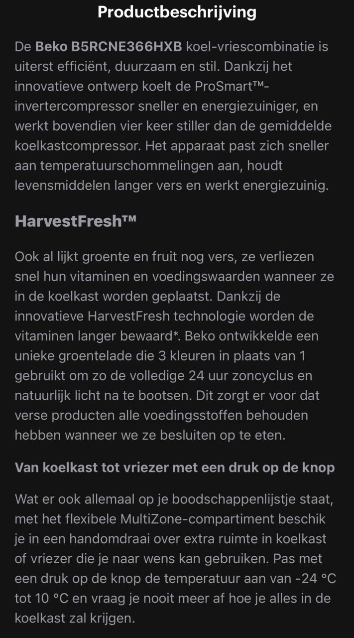 BEKO B5RCNE366HXB HarvestFresh