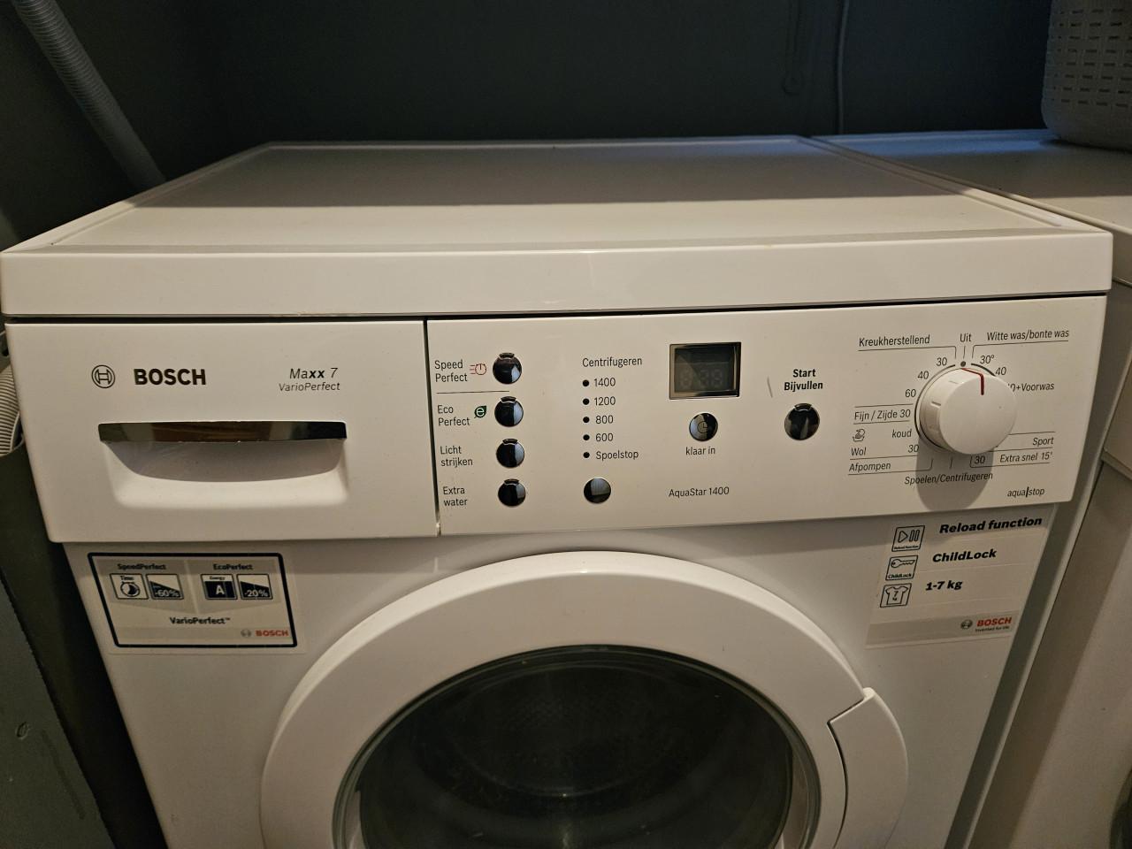 Wasmachine Bosch gereserveerd
