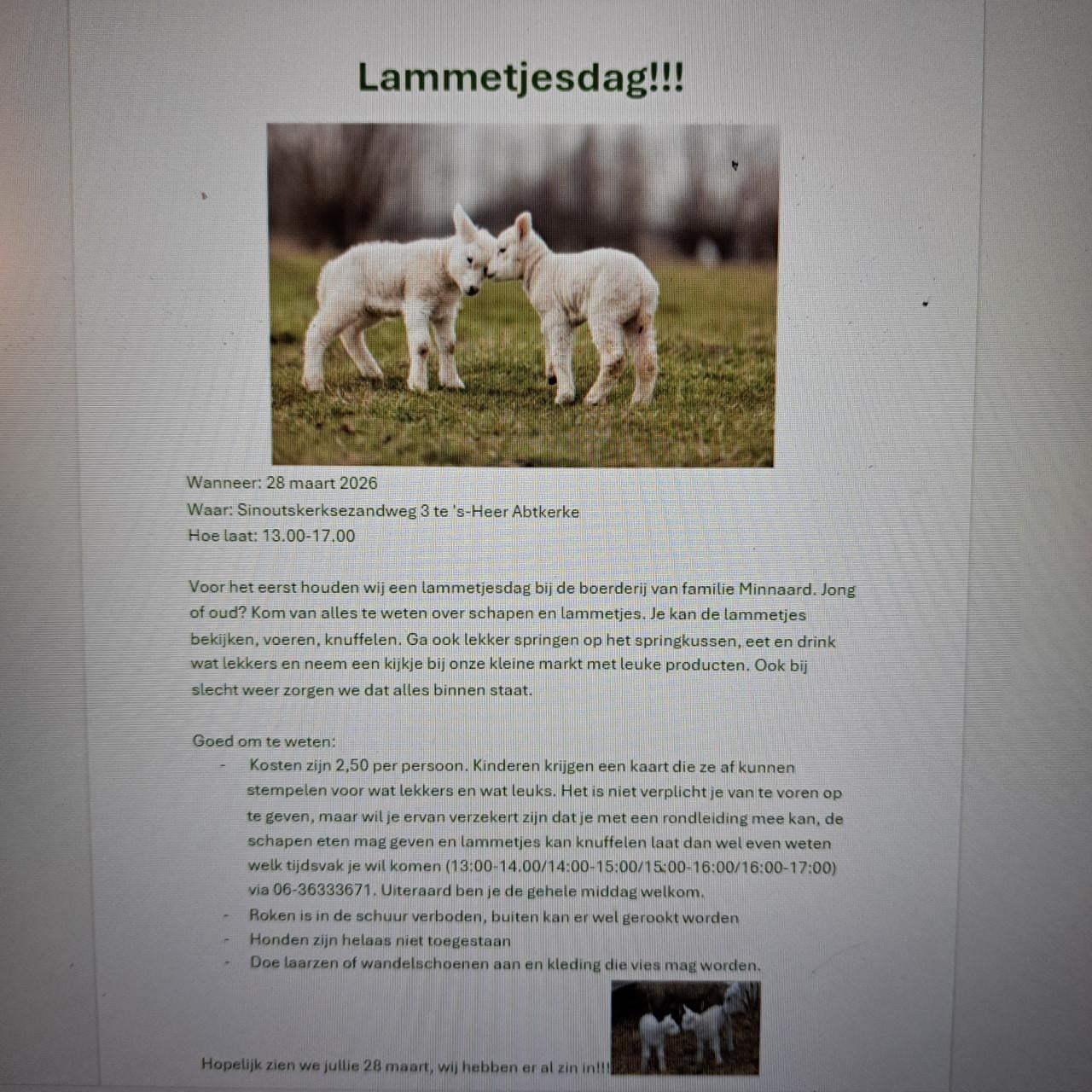 28 maart Lammetjesdag