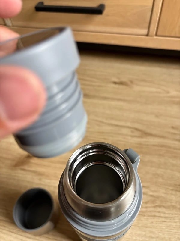 🥤 Boddels thermosfles 0,7L – Zilver/Grijs