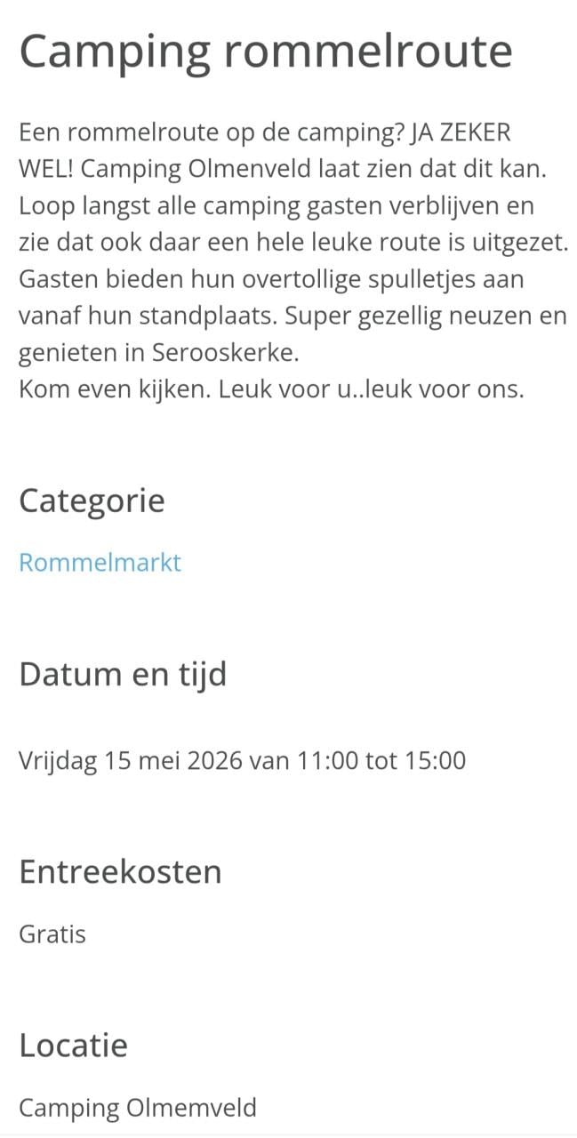 GAAT NIET DOOR IVM REGEN.camping rommelroute