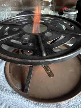 Antieke koperen camping Kookplaat / brander 🔥nog in verpakking