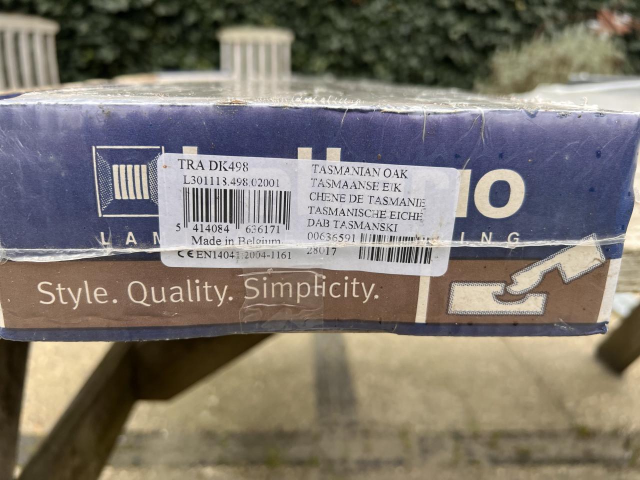 50-55m2 Tasmaanse Eiken laminaatvloer GERESERVEERD