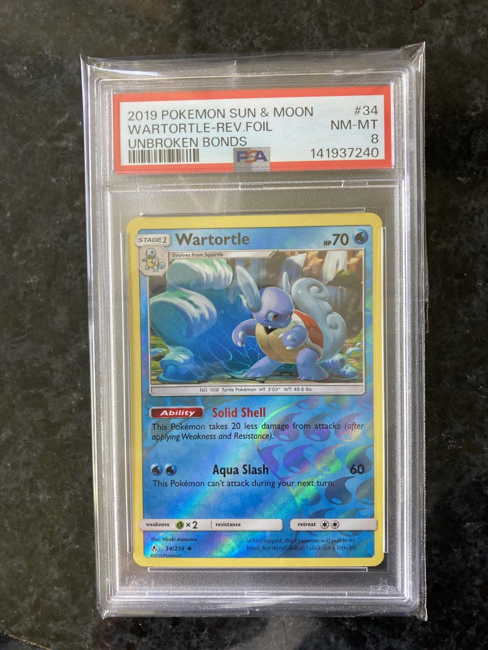 Pokemon kaart Wartortle 2019 psa