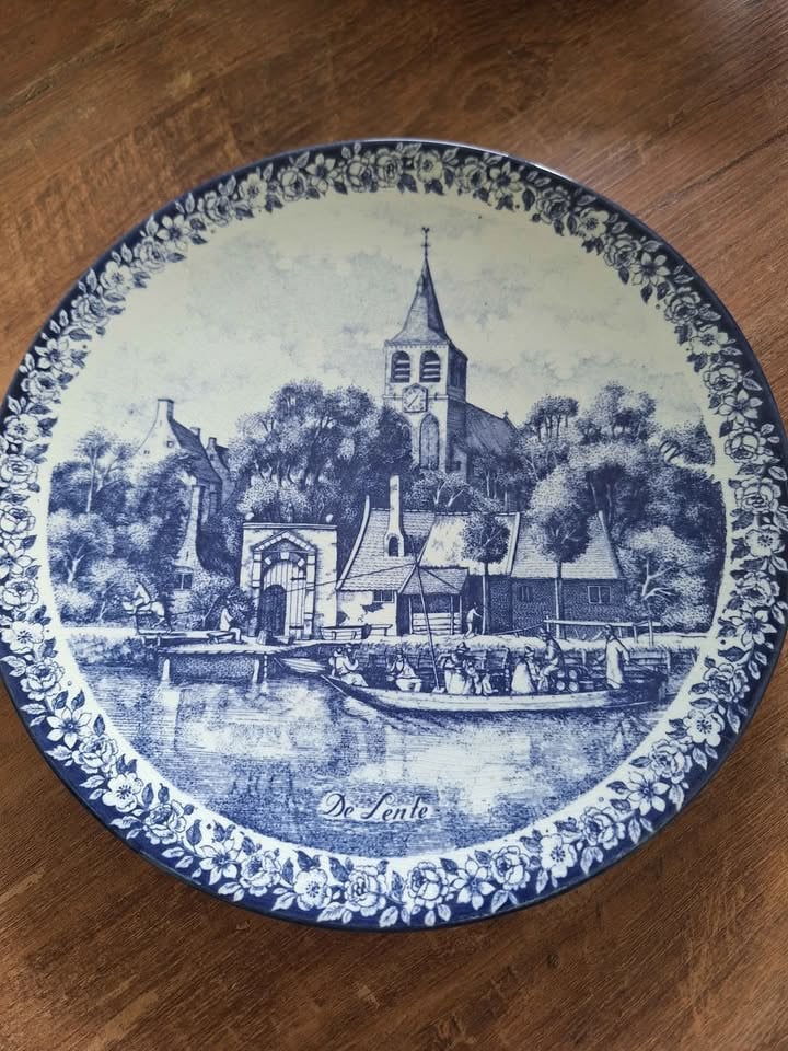 Delfst blauw Chemkefa wandbord "Lente"