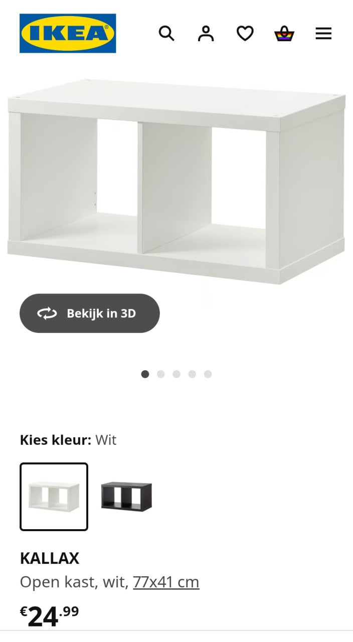 Kallax vakken kast Ikea wit