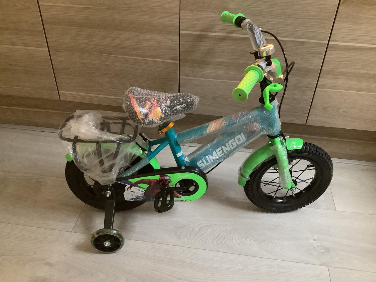 NIEUW ...12 inch kinderfiets :Sumengqi met handrem en zijwieltjes