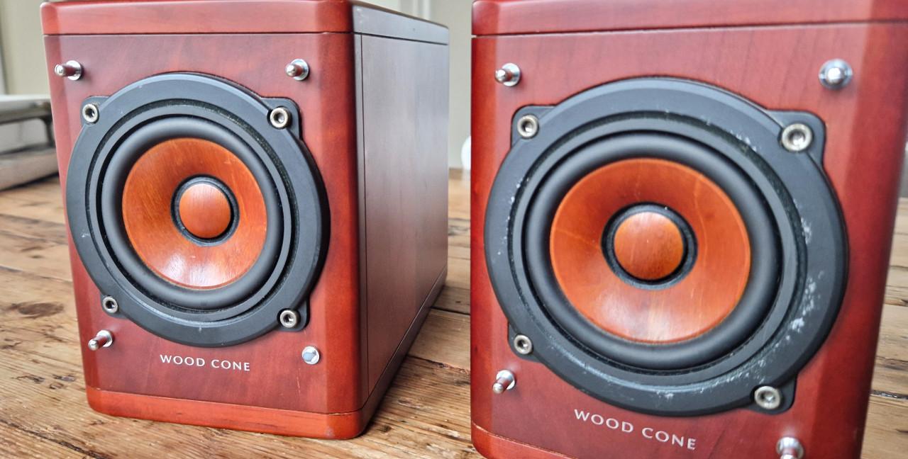 Kleine bookshelf JVC speakers met houten conus SP-EXA1