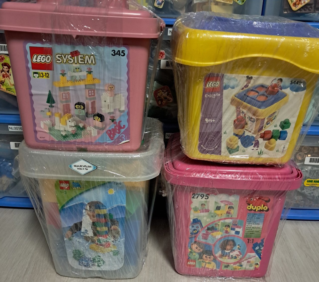 Lego, duplo, quatro en primo sets