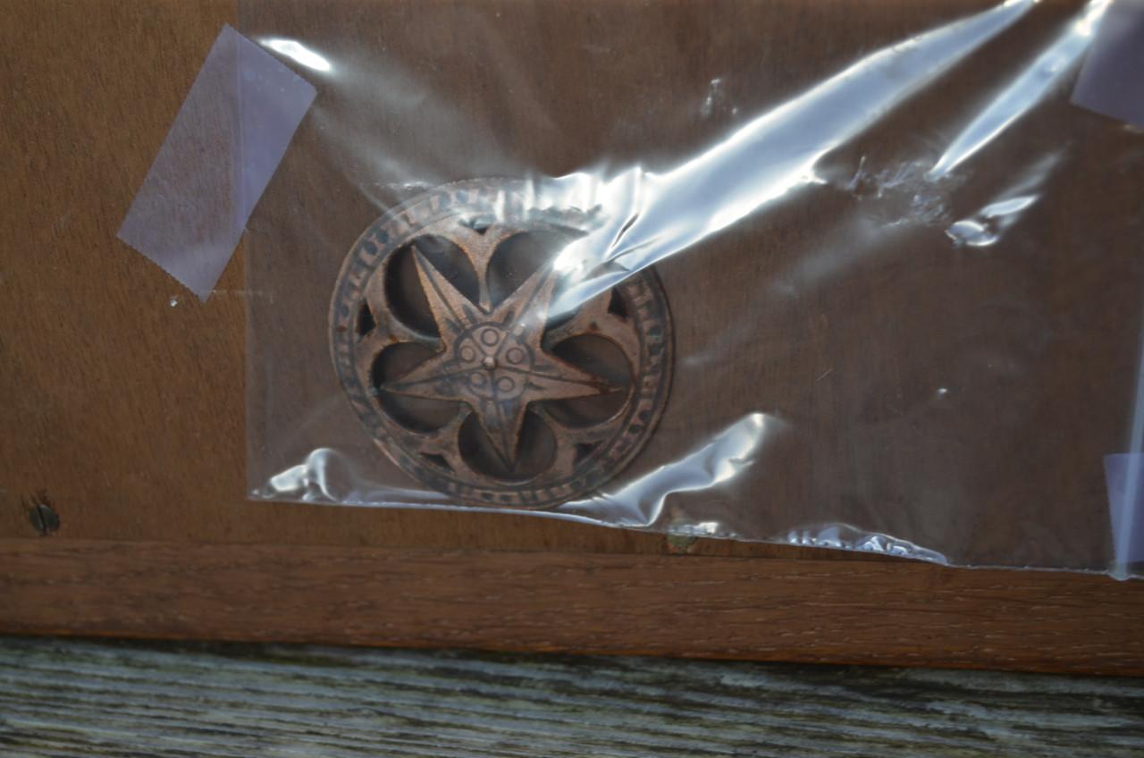 Maria met kind grote plaquette van koper