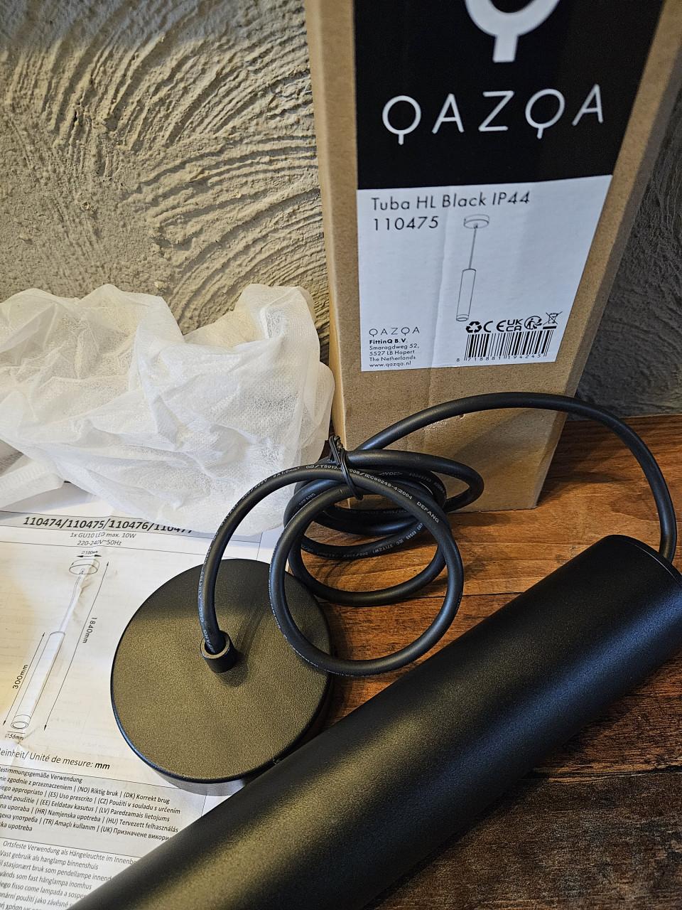 QAZQA Tuba HL Black IP44 Hanglamp - Nieuw in doos
