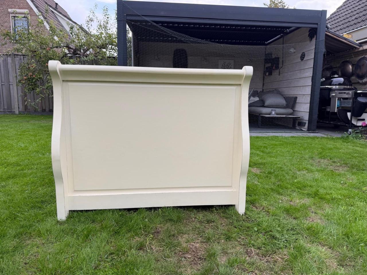 Massief houten sledebed eenpersoons