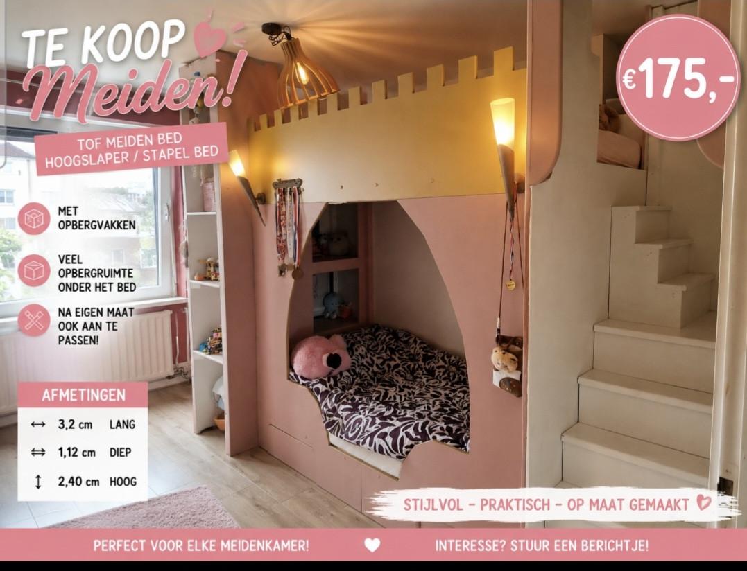 ☆Tof meiden bed, hoogslaper/stappel bed( uniek)