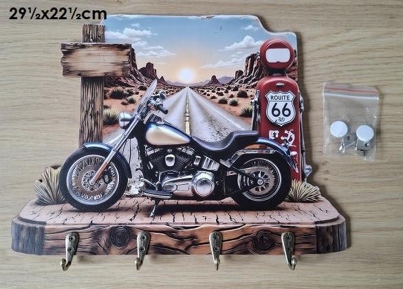 Houten Sleutelhangers met Harley's Voor Aan de Muur
