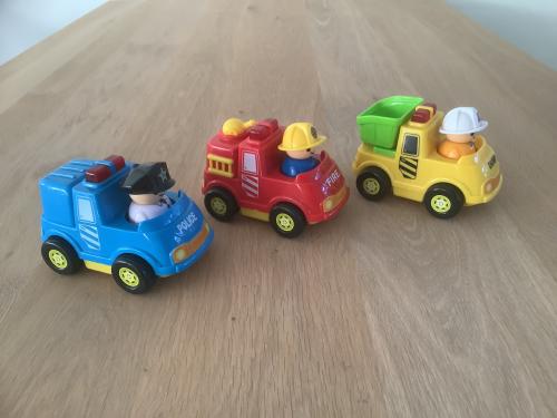 Drie Auto’s - Brandweer, Politie en Dump - met licht en geluid