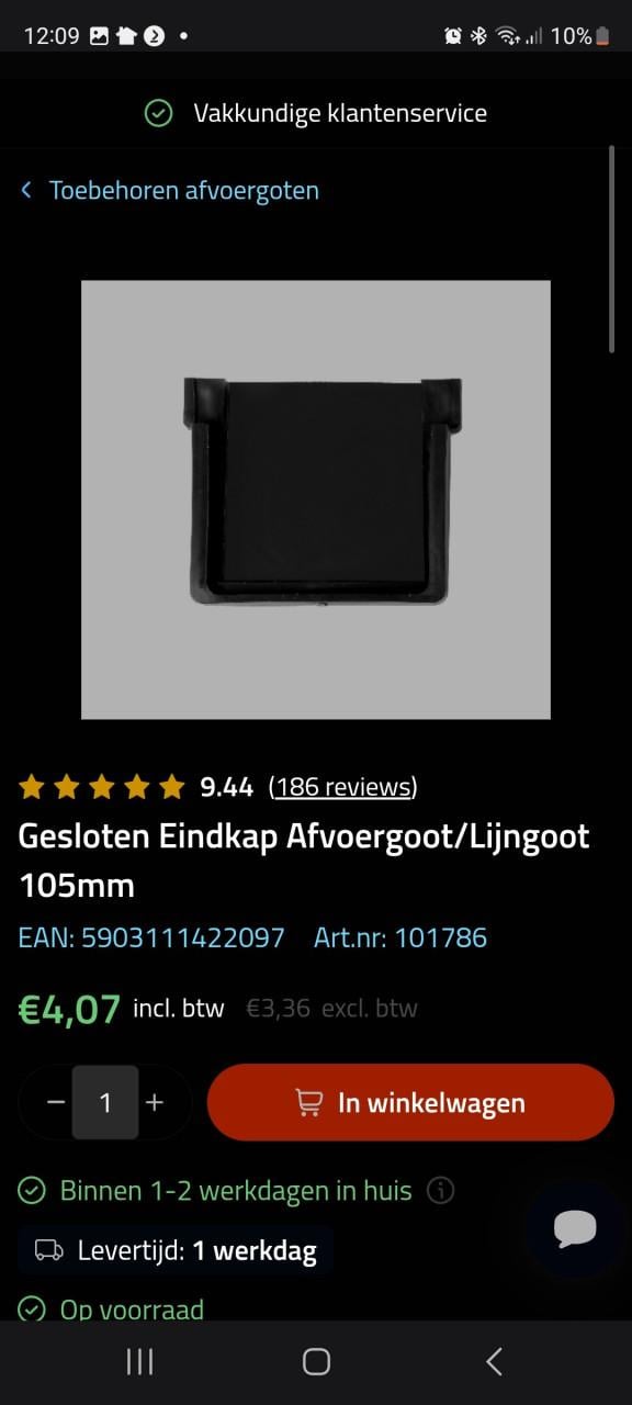 Bielbet afvoergoot / draingoot / sleufgoot 5x1m + 2x stortbak