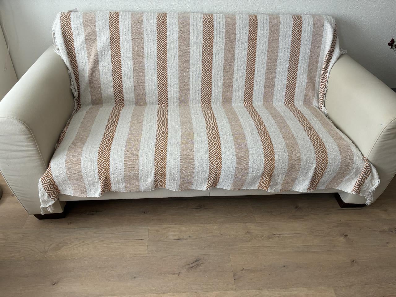 2 zits Bank, grijs textiel. 180 x 90
