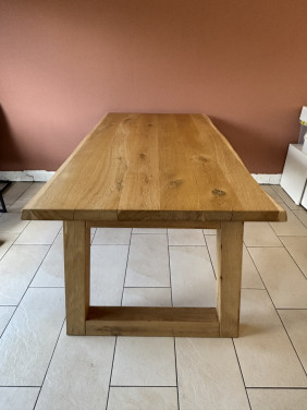 Eikenhouten boomstam eettafel 200x100cm