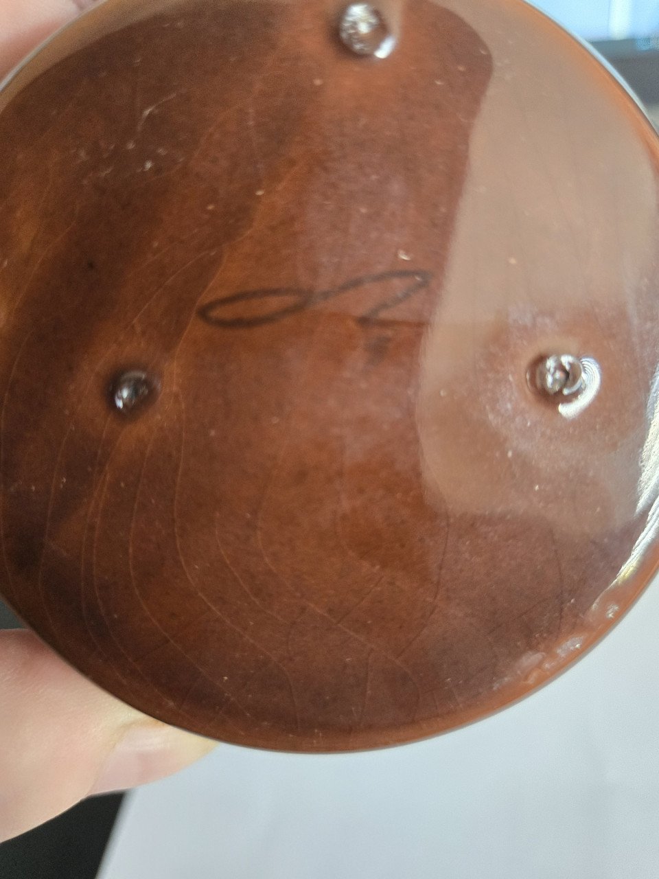 Keramiek vaasje Bruin met druip effect 13.5 cm